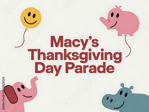 Macy's Thanksgiving Day Parade with Smiling Animal Balloons