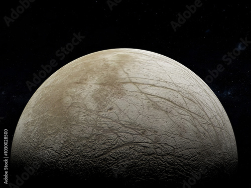 A view of Jupiter's moon Europa