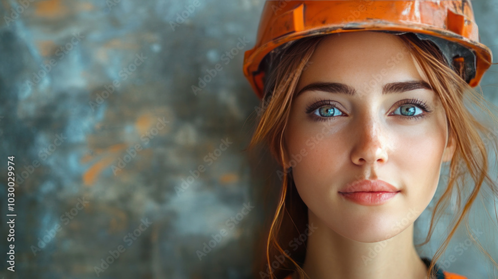 Portrait of woman architect on construction site. Portrait of woman architect on construction site.