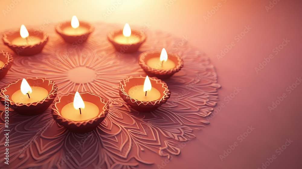 3d render of Diwali candles. 3d render of Diwali candles.