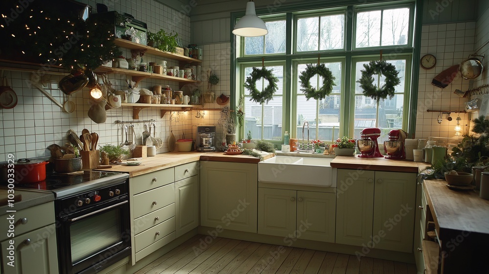 Cozy and Inviting Kitchen with Holiday Decor Cozy and Inviting Kitchen with Holiday Decor