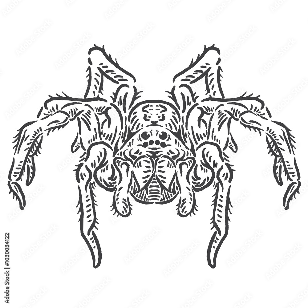 Fototapeta premium big scary spider vector illustration