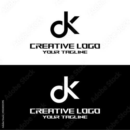 creative letter logo dk desain vektors