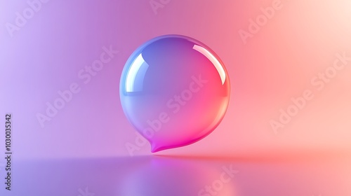 3D Gradient Chat Bubble Icon Design