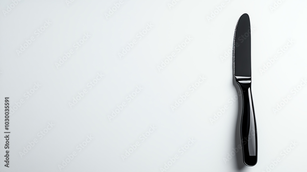 Black knife on white isolated background Black knife on white isolated background
