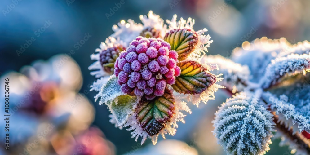 Frost-kissed blackberry blooms reveal crystal-coated petals, highlighting nature’s enchanting winter beauty. Each delicate ice crystal enhances the charms of these stunning, icy blossoms. Frost-kissed blackberry blooms reveal crystal-coated petals, highlighting nature’s enchanting winter beauty. Each delicate ice crystal enhances the charms of these stunning, icy blossoms.