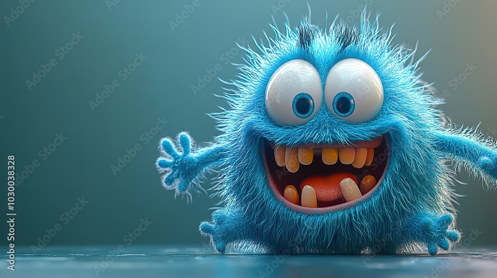 A 3D sign design character of a funny cartoon bacteria symbolizes a digital wallpaper. A 3D sign design character of a funny cartoon bacteria symbolizes a digital wallpaper.