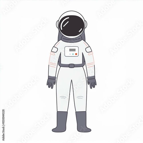 hand drawn astronaut illustration isolated on white