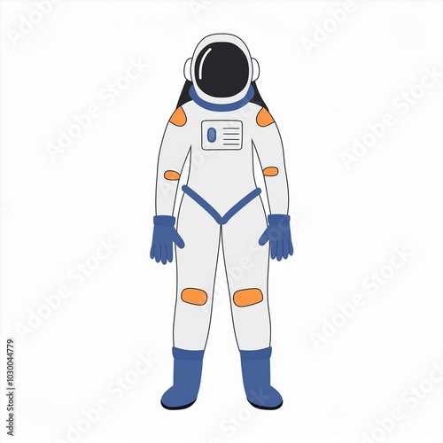 hand drawn astronaut illustration isolated on white