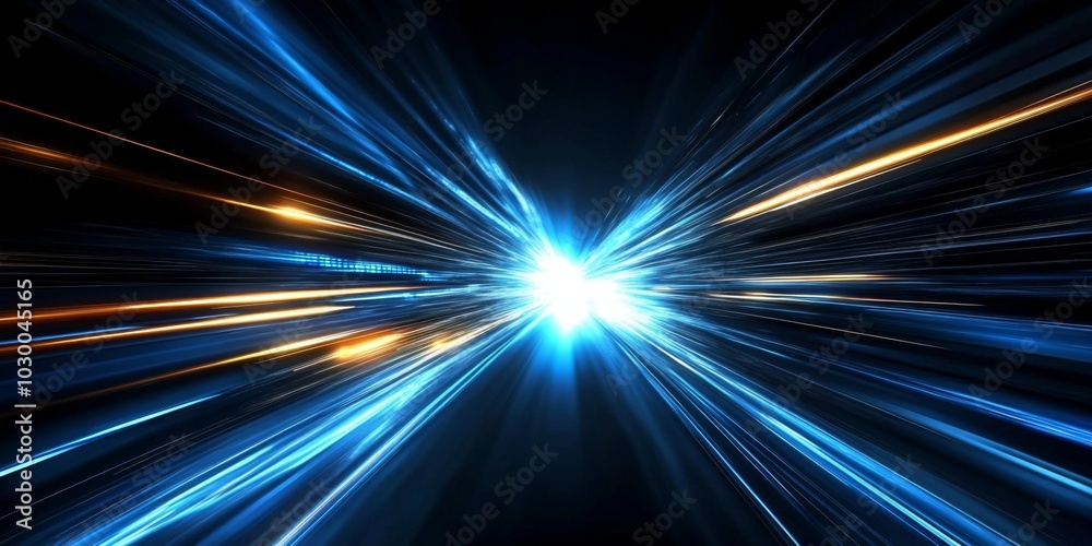 Futuristic Abstract Digital Art with Tunnel-Like Structure, Bright Blue Light, and Dynamic Movement Energy in Radial Pattern. Futuristic Abstract Digital Art with Tunnel-Like Structure, Bright Blue Light, and Dynamic Movement Energy in Radial Pattern.