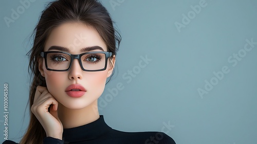 A blind woman holding a pair of high-tech eyeglasses with a look of confusion, showing a concept of irony or uselessness Ultra-Realistic, Photo Realistic, highly detailed 