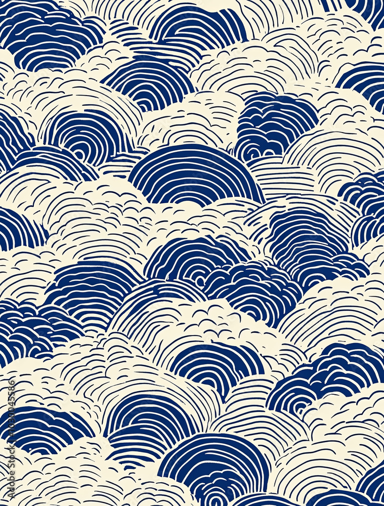 Japanese Style Ocean Wave Illustrations Japanese Style Ocean Wave Illustrations