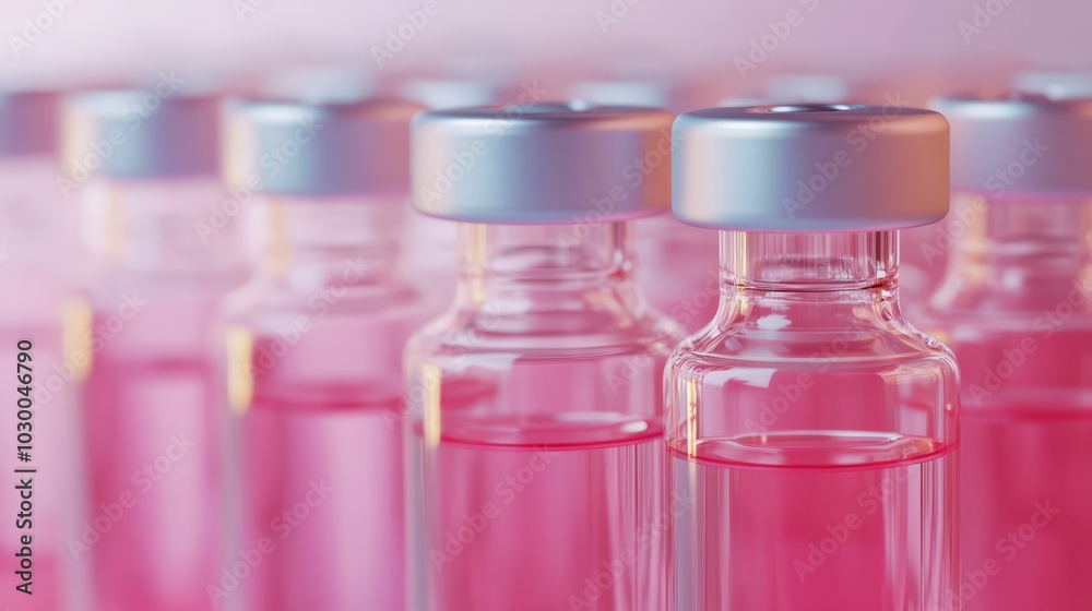 Childhood vaccination in vials with a label Childhood vaccination in vials with a label