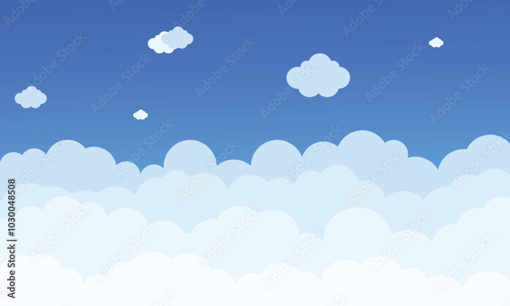 Blue sky with clouds graphic illustration Blue sky with clouds graphic illustration