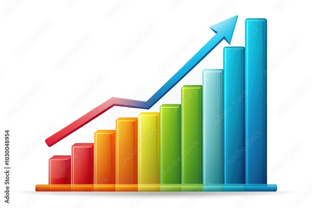 Growing Graph Icon Vector on White Background - Chart Icon for Data Analytics, Business Growth, Financial Reports, and Marketing Strategies Growing Graph Icon Vector on White Background - Chart Icon for Data Analytics, Business Growth, Financial Reports, and Marketing Strategies