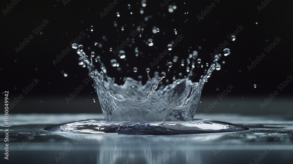 Crystal Clear Water Droplets Splashing in Slow Motion Crystal Clear Water Droplets Splashing in Slow Motion
