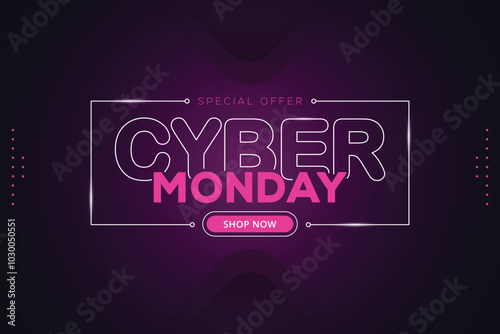 Cyber Monday sale banner template for business promotion vector illustration