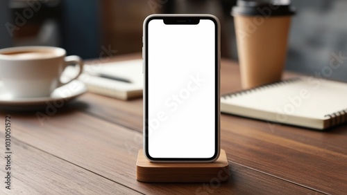 3D Mobile Mockup, Blank screen mobile phone for graphic display