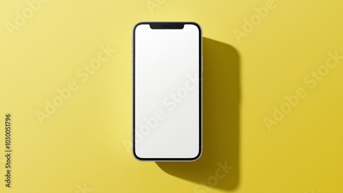 Floating Phone Display, Yellow Background Phone, Smart Phone Mockup