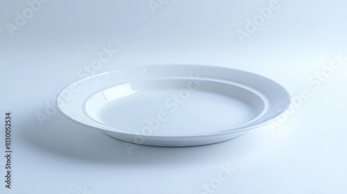 white plate of plastic on a white background isolated.