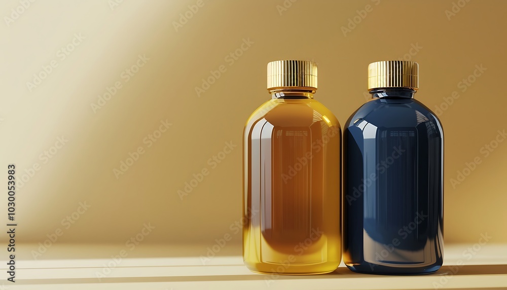 Perfume Bottle Mock Up . Two Bottles. 3D Illustration Perfume Bottle Mock Up . Two Bottles. 3D Illustration