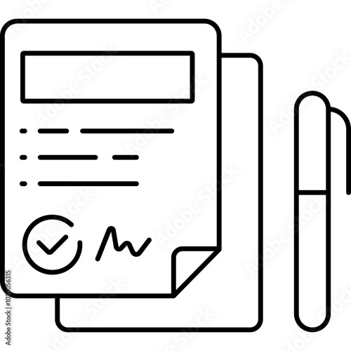 Agreement vector icon in outline style 