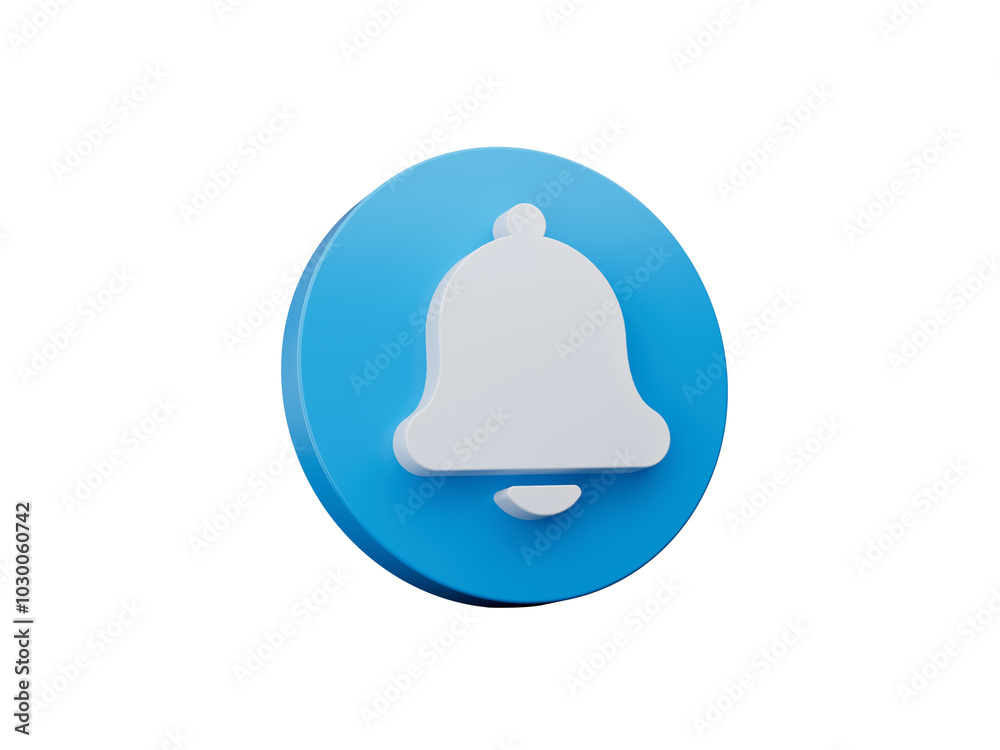 Blue bell icon or notification sign isolated background 3d illustration
Blue bell icon or notification sign isolated background 3d illustration