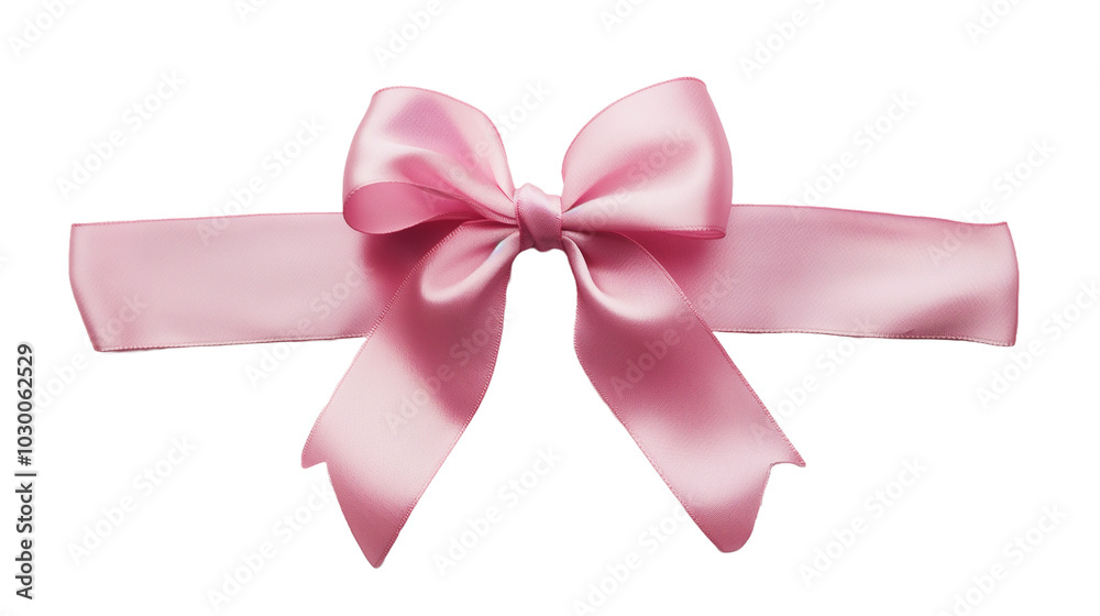 Pink Satin Ribbon Bow Isolated with Transparent Background Pink Satin Ribbon Bow Isolated with Transparent Background