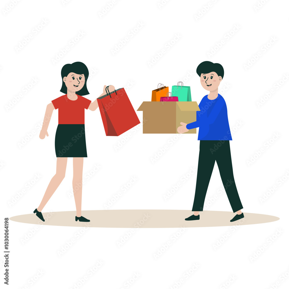 Clothes Shopping Routine Illustration Clothes Shopping Routine Illustration
