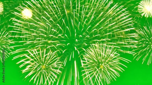yellow color Particles Explosion in high speed green screen background