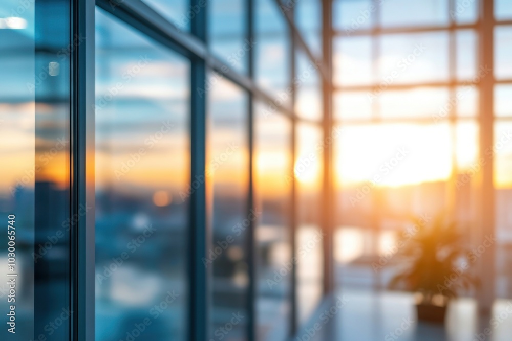 Fototapeta premium Modern office building windows architecture.