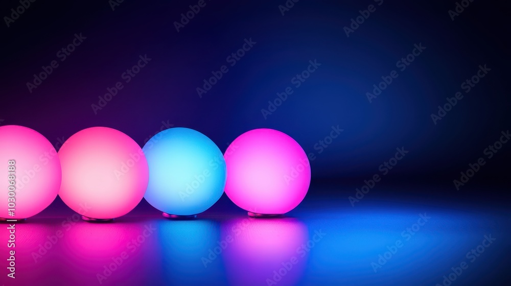 Abstract background of colorful glowing spheres with a futuristic and modern feel. Abstract background of colorful glowing spheres with a futuristic and modern feel.
