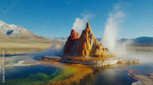 Fly Geyser, Nevada - A Stunning Natural Wonder photo