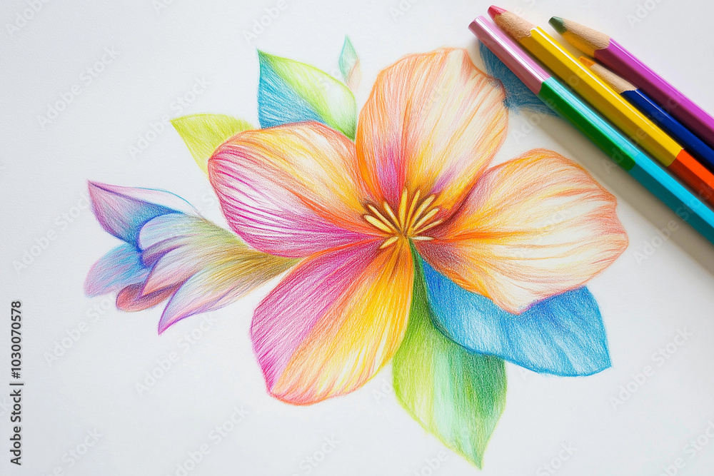 Fototapeta premium beautiful and colorful flower in spring in the nature