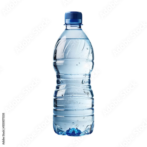 Plastic water bottle mockup isolated on a transparent background