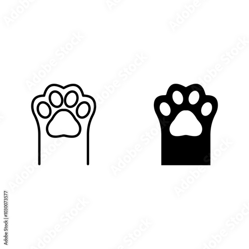 Paw icon set vector for web and mobile app color editable