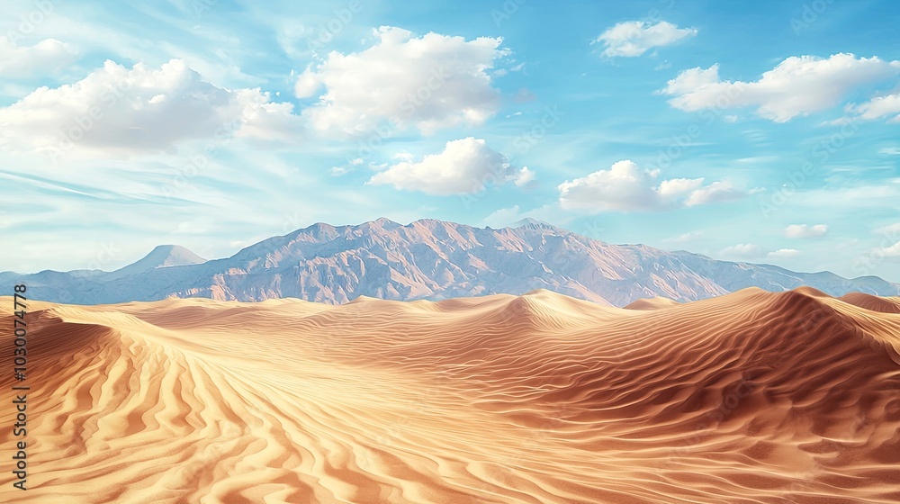 Naklejka premium Desert sand dunes at sunset. Nature background