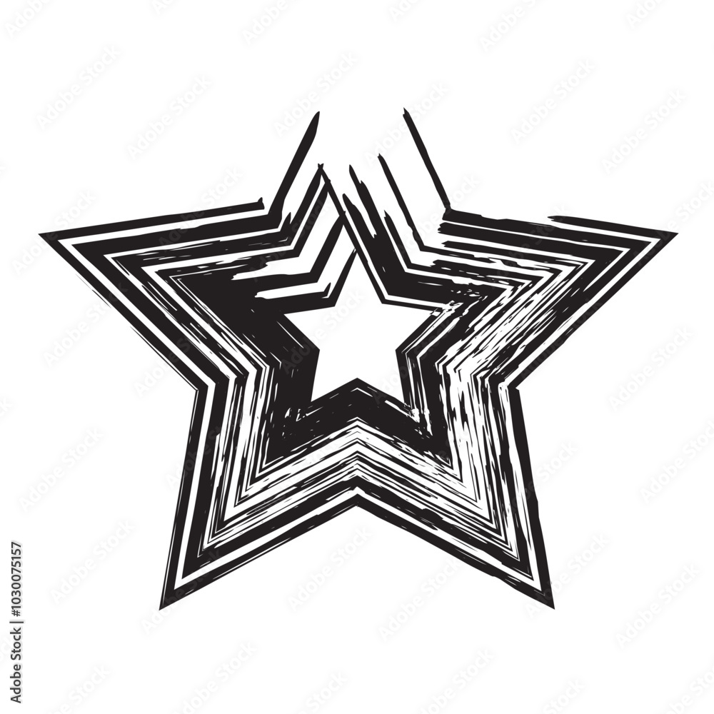 grunge hand drawnblack star grunge hand drawnblack star