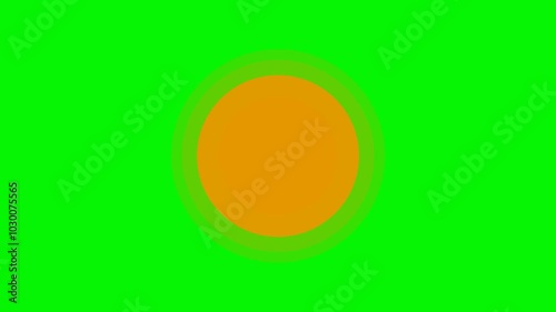 Transparent orange circle video transition with green screen background