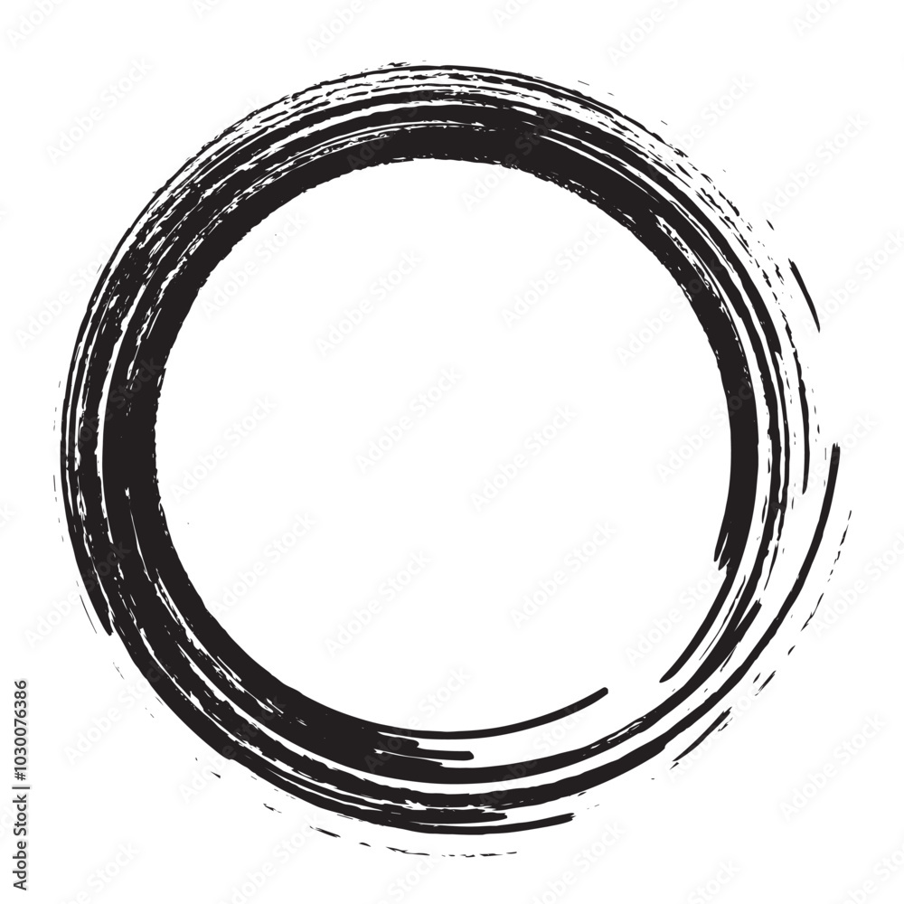 grunge brush stroke black circle on white background grunge brush stroke black circle on white background