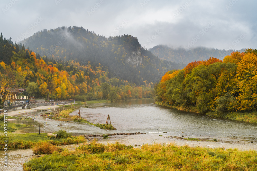 Mglisty poranek nad Dunajcem