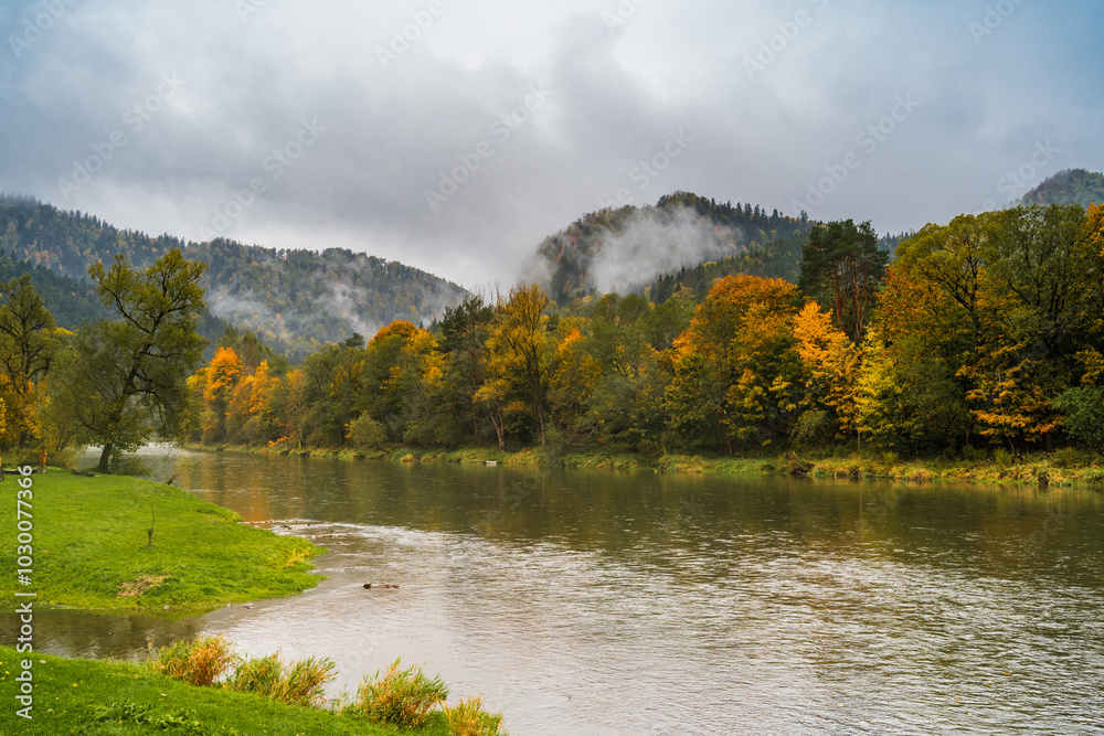 Mglisty poranek nad Dunajcem