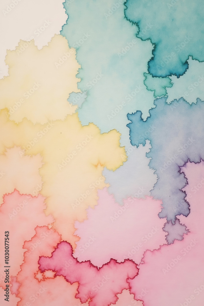 Obraz premium Colorful abstract watercolor painting forming pastel rainbow gradient