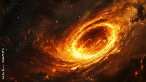 Fiery Cosmic Spiral