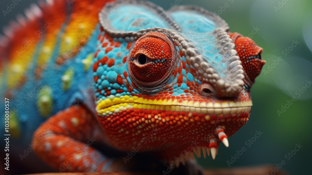 Fototapeta premium Close-up of a vibrant chameleon