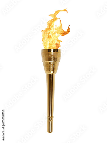 Golden Trophy with Flames Symbolizing Victory and Celebration