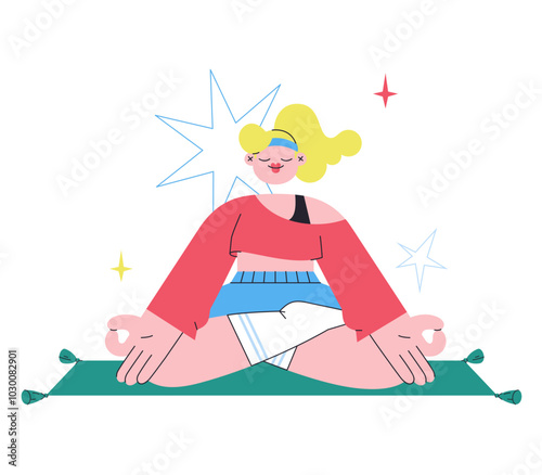 Woman meditating on yoga mat