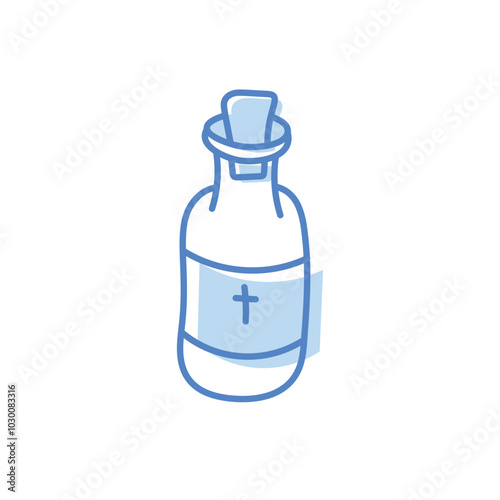 Holy water hand draw doodle vector icon