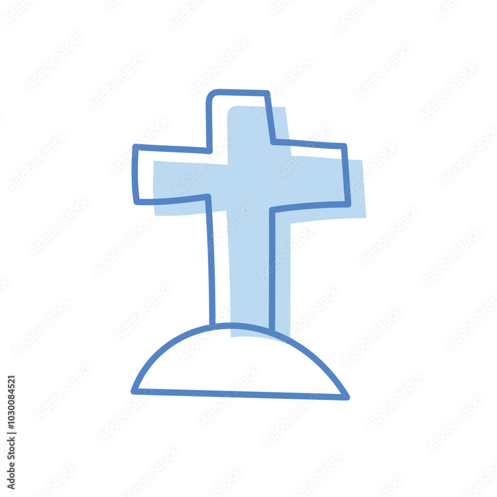 Obraz premium Cross symbol hand draw doodle vector icon