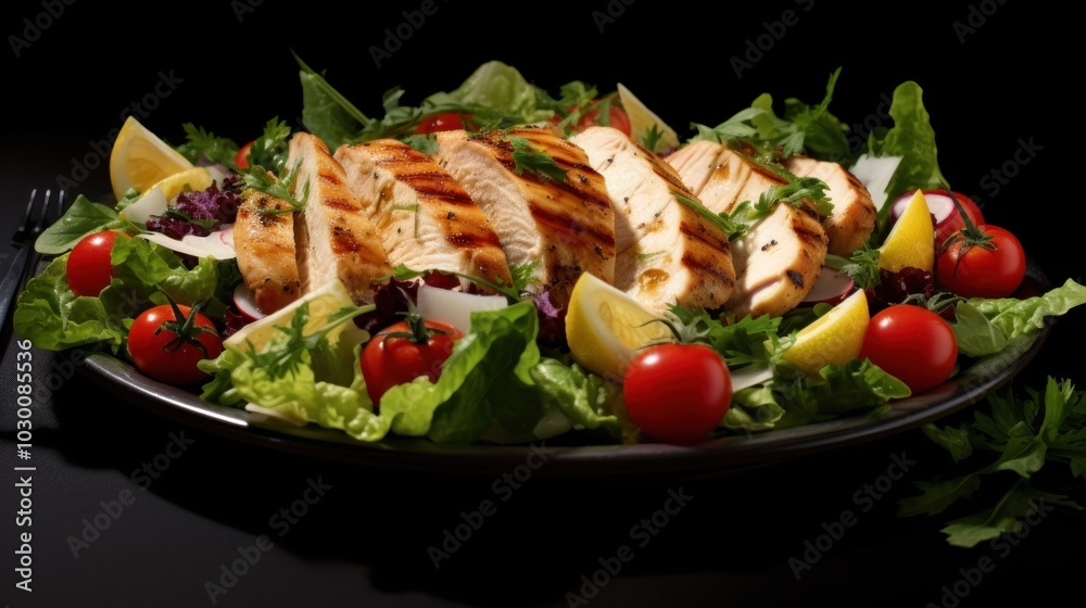 Grilled Chicken Salad with Fresh Vegetables Grilled Chicken Salad with Fresh Vegetables